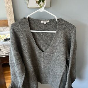 Madewell Charcoal V-Neck Sweater